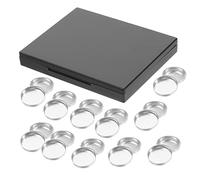 VICASKY 1 Scatola Set Scatola Di Ombretti Trucco Piazze Contenitore Polvere Evidenzia La Tavolozza Piazza Compartimenti Ombretto Alluminio Pallet Ombra Nero Plastica