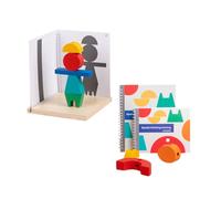 VICASKY 1 Set Building Building di Proiezione Tridimensionale Giocattoli Sensoriali Montessori Giocattoli di Smistamento Montessori Blocchi di Costruzione in Legno Bel Motore di Legno