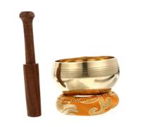 VICASKY 1 set campana tibetana Nepal con bacchetta e cuscino fatti a mano per meditazione e relax, colori casuali per la riduzione dello stress e olistico