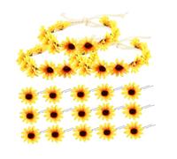 VICASKY 1 Set Canda Per e Tuta Per Ghirlanda Di Da Sposa Copricapo Floreale Fascia Per Donne Banda Della Testa Di Fiori Di Fiori Gialli Parola Tessuto Giallo