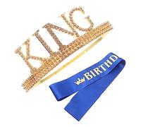 VICASKY 1 Set cintura cerimoniale della numero compleanno soprammobili tiara cosplay di costume fascia della regalità del ballo di fine anno Sash e Crownset lega