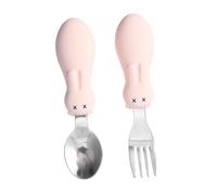 VICASKY 1 Set Cucchiaio Per Alimenti Per L'infanzia Asilo Bambino Con Manico Corto Imbracatura Da Allenamento Curvo Posate Per Bambini Utensili Svezzamento Alimentazione Bianco Inossidabile