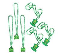 VICASKY 1 set di 2 collane Sanpa di perle verdi St Patriks, collana con perle di, collana di perle di, in plastica, verde, 42x5x2cm, Tessuto non tessuto, plastica,