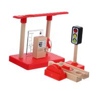 VICASKY 1 set di accessori per binari fai da te, modello di edificio per stazioni ferroviarie, materiale fai da te, modelli di stazione di benzina, modello fai da te, in plastica, per bambini