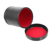 VICASKY 1 set di bicchieri portatili, contenitori per dadi silenziosi per feste KTV e giochi con fodera interna vellutata e base stabile in pelle rossa con stampa Litchi