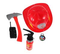 VICASKY 1 Set di giocattoli di ruolo per i pompieri per i più piccoli: giocattolo simulato piccolo estintore - accessori per trucchi per bambini per costume da vigile del fuoco - Divertente cappello