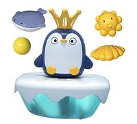 VICASKY 1 set di giocattoli per vasca da bagno con pinguino, per promuovere la coordinazione occhio-mano, adatto per vasca da bagno e piscina, sicuri e adatti ai bambini