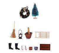 VICASKY 1 set di mini decorazioni natalizie, decorazione di scena per Natale, accessori per feste di Natale, per bambini, idee regalo di Natale, stivali di Babbo Natale, giocattoli in legno