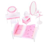 VICASKY 1 set di mobili in miniatura, specchio da pavimento nella casa delle bambole, casa delle bambole, decorazione della casa delle bambole, comodino, 1 12 comodini in miniatura, kit per camera da