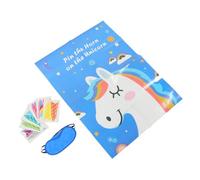 VICASKY 1 set di pasta con unicorno, per fai da te, decorazione con unicorno, decorazione a forma di unicorno, per feste di compleanno, unicorno, in tessuto, blu