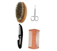 VICASKY 1 set di pennelli per la della barba e del pettine, accessori per la barba, per uomini, set di spazzole per barba, piccola spazzola per barba, pettine per baffi, legno