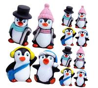 VICASKY 1 set di pinguino invernale ornamento pinguino tazza piccolo terrario figura pinguino torta pinguino decorazione natalizia pinguino positivo pinguino peluche pinguino 12 pezzi