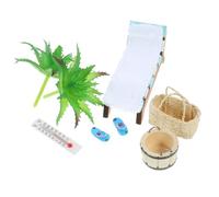 VICASKY 1 set di sedie da spiaggia in miniatura per la casa delle bambole, accessori decorativi per micro paesaggio, decorazione estiva da spiaggia, per scene creative, per giardini in miniatura e