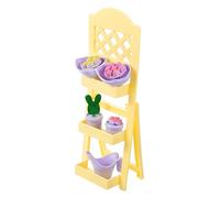 VICASKY 1 set di supporto per fiori da balcone, accessorio per la casa delle bambole, supporto per vasi di fiori, mini rana, impianto artificiale in miniatura, mini roba in plastica