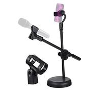 VICASKY 1 set di supporto per microfono da scrivania regolabile con supporto per telefono e base stabile per Home Studios Podcasting e Broadcasting supporto per microfono versatile