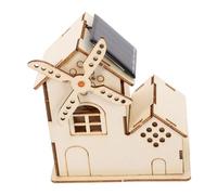 VICASKY 1 set fai da te Solar Windmill kit di costruzione in legno per un facile assemblaggio, favorisce la coordinazione degli occhi della mano per il tempo libero creativo