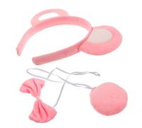 VICASKY 1 Set fascia dell'orecchio animale cosplay fascia per costume adulto morbida fascia per il trucco vestire la fascia per l'orecchio dell'orso plastica rosa