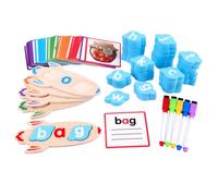VICASKY 1 Set Giochi Educativi per Apprendimento Ortografia Carte Flash Montessori per Anni Giocattoli per Riconoscimento Parole con Immagini Colorate
