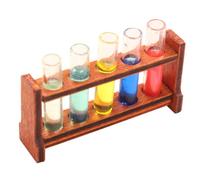 VICASKY 1 set in miniatura tubo di prova mensola in legno colorato provette per la casa delle bambole accessori per la decorazione e il gioco di ruolo durevole e riutilizzabile sicuro da usare