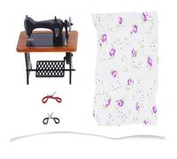 VICASKY 1 set macchina da cucire per simulazione, decorazione felice, lampadina, ventilatore da soffitto, modello di carta, album da donna, macchina da cucire per casa delle bambole, mini accessorio