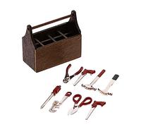 VICASKY 1 set mini cassetta degli attrezzi per la casa delle bambole in miniatura con mini strumenti realistici, accessori decorativi scene e progetti fai da te