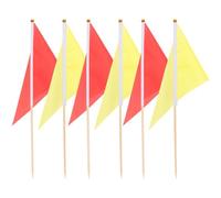 VICASKY 10 Bandiere Triangolari per Segnalazione Prato Asta, 5 Rosse e 5 Gialle, Bandiere Paesaggistiche Resistenti in Poliestere Picchetto, per Giardino, Edilizia e Attività All’aperto