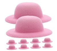 VICASKY 10 mini cappelli di paglia, piccole bambole di rinascita, fai da te, cappelli pazzi, per mini anatre, in miniatura, per casa delle bambole, piccolo supporto per cappelli, rosa Eva