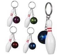 VICASKY 10 mini portachiavi da bowling, con ciondolo sportivo, colori casuali, decorazione per chiavi o feste per gli appassionati di bowling
