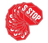 VICASKY 10 Pezzi Adesivo Murale Stop per Sicurezza Pubblica, Pvc Rosso