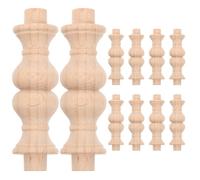 VICASKY 10 Pezzi Colonnine in Legno Massello Non Finite per Ringhiere Interne Colonne Decorative Resistenti e Versatili per Scale e Mobili Te