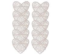 VICASKY 10 Pezzi Cuore di Vimini Verde Acqua Arredamento Nuziale Vite Cuori di Vimini UV Decorazioni Natalizie Natale Decorazioni Pendente di Calore Sfera Pendente Decorativa Rattan Bianca