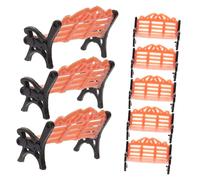 VICASKY 10 pezzi in miniatura per panchina da giardino in miniatura, per case delle bambole, giardini in miniatura, accessori decorativi per progetti creativi e giocattoli