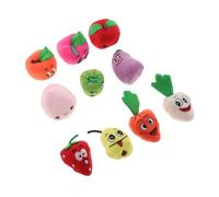 VICASKY 10 pezzi Marionette da Dito Frutta Morbida Giocattoli Educativi per Stimolano Immaginazione e Linguaggio Burattini Cartoon per Racconti e Apprendimento