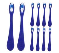 VICASKY 10 pezzi spazzolino da denti contro autolesionismo, spazzolino da denti in carcere, piccolo spazzolino da denti, mini spazzolino da denti con manicotto, spazzolini da denti in pp blu