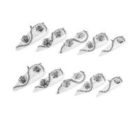 VICASKY 10 Pezzi Spine Per Unghie Ciondoli Rosa Per Unghie Strass Floreali Per Unghie Premere Sulle Unghie Nuziali Unghie Francesi Attaccare Sulle Unghie Silver Plastica