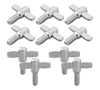 VICASKY 10 Pezzi Viti a Farfalla M8 in Lega di Alluminio per Set di Tamburi e Piatti, Accessori per Batteristi Stabilità e Sicurezza, Colore Argento