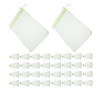 VICASKY 100 Pezzi Sacchetti Protezione per Frutta da Albero con Coulisse Sacchetti a Rete Traspiranti Verdi 15X20 CM per Piante da Giardino Copertura Leggera Riutilizzabile Contro e