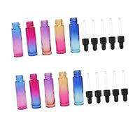 VICASKY 10pcs Gradiente Bottiglia Essenziale Di Bottiglia Contagocce Per Liquidi Chic Contenitore Liquido Anello Di Plastica Nero