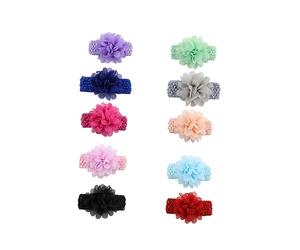 VICASKY 10pcs Pezzi Di Dolce Chiffon Capelli Fasce Per Le Ragazze Regolabile Fiore Cerchietto E Più Accessori Fotografici Per Giovani Ragazze E Ragazzi Ragazze