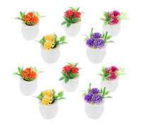 VICASKY 10pcs Piante In Miniatura In Vaso Parti Decorazione Artificiale Bonsai Per Casa Delle Bambole E Micro Paesaggi Durevole E Colorato Per Idee Creative Decorazione