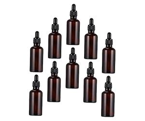 VICASKY 10pezzi Contagocce in Vetro Per Conservazione Dispenser Contagocce Anti-perdita Leggeri Per Medicinali Resistenti Per Quotidiano e Viaggi