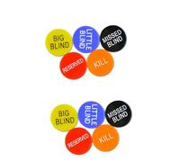 VICASKY 10pezzi Pulsanti Poker Include Pulsante Mazziere Little Blind Missed Blind Kill e Pulsante Riservato Accessorio Per Giochi Di Poker e