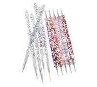 VICASKY 10pezzi Strumenti per Nail Art Doppia Estremità Pennelli per Disegno di Liner per Dettagli Appuntiti Strumento per Unghie per Punteggiatura e Creazione di Texture Adatto per Manicu
