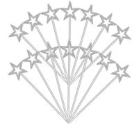 VICASKY 12 Bacchette Magiche Portatili a Forma di Stella a Cinque Punte Glitter, Bastoncini di Fata Leggeri e Resistenti per Giochi di Travestimento, Spettacoli e Regali