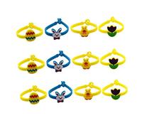 VICASKY 12 braccialetti in PVC per bambini in silicone per braccialetti sportivi in silicone mini cestini per uova a candela gioielli epossidici