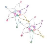 VICASKY 12 Elastici per Chioma Colorati Perline a Forma di Cuore Elasticità Alta e Morbida Set Multicolore per Bambine e Donne Accessori Compatti per Styling Quotidiano e Scuola