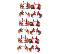 VICASKY 12 Paia Fermagli Natalizi per Decorativi con Corna Pompon e Campanellini Accessori per Natale Regali per Ragazze