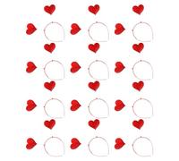 VICASKY 12 Pezzi Cerchietti a Forma di Cuore Rossi Glitterati, Fascia per Chioma da Donna, Accessori per Feste Romantiche e Compleanni, Fasce Leggere e Comode per Uso Prolungato