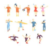 VICASKY 12 Pezzi Mini Modelli Umani in Plastica 2,5 Cm Set da 12 Figure in Miniatura per Tavolo da Sabbia Accessori Fai da Te Decorazione Compatta per Paesaggi e Terapia Psicologica