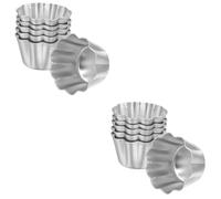 VICASKY 12 Pezzi Stampi Muffin in Alluminio Antiaderente per Dolci Pudding e Mini Torte Teglia Riutilizzabile per Forno Facile da Pulire Mantiene Forma